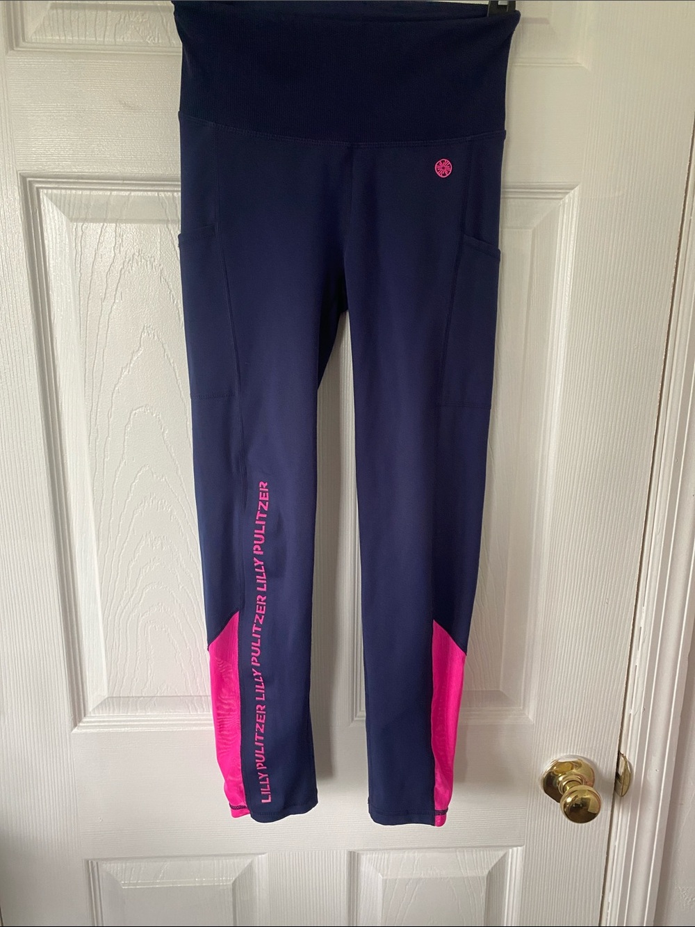 Lilly Pulitzer Navy and Hot Pink Performance Leggings